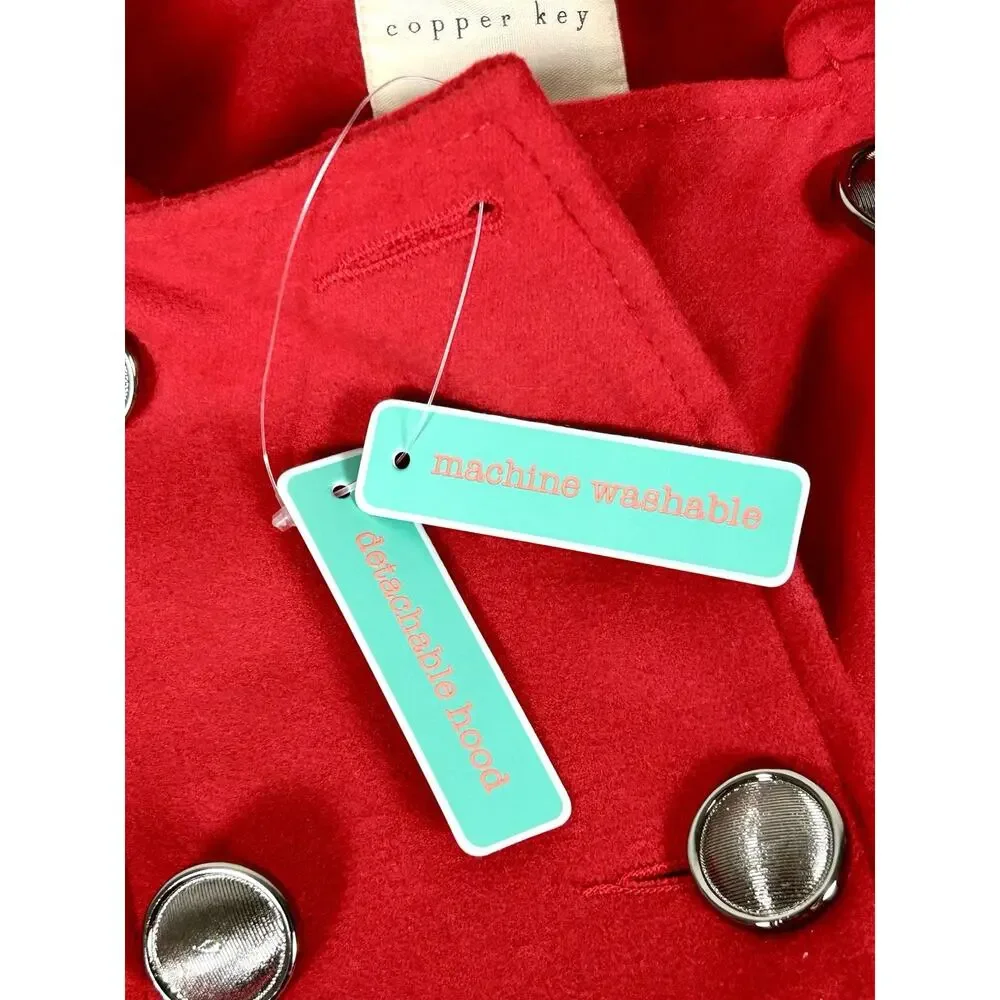 Brand New Copper Key Peplum Style Coat Size 10 / 12 Red Hooded New With Tags - Picture 5 of 11